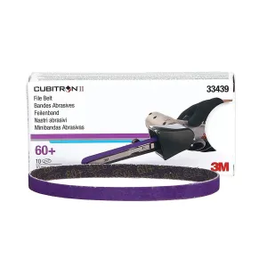 3M 33439 Cubitron Ii File Belt 60  10Mmx330Mm (3/8"X13") 10 Belts/Cart 5 Cart/Case