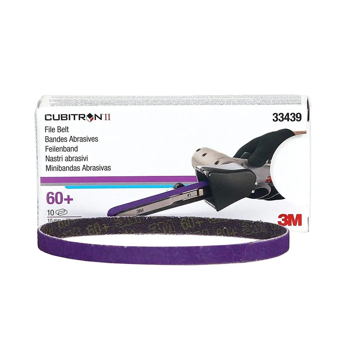 3M 33439 Cubitron Ii File Belt 60  10Mmx330Mm (3/8"X13") 10 Belts/Cart 5 Cart/Case