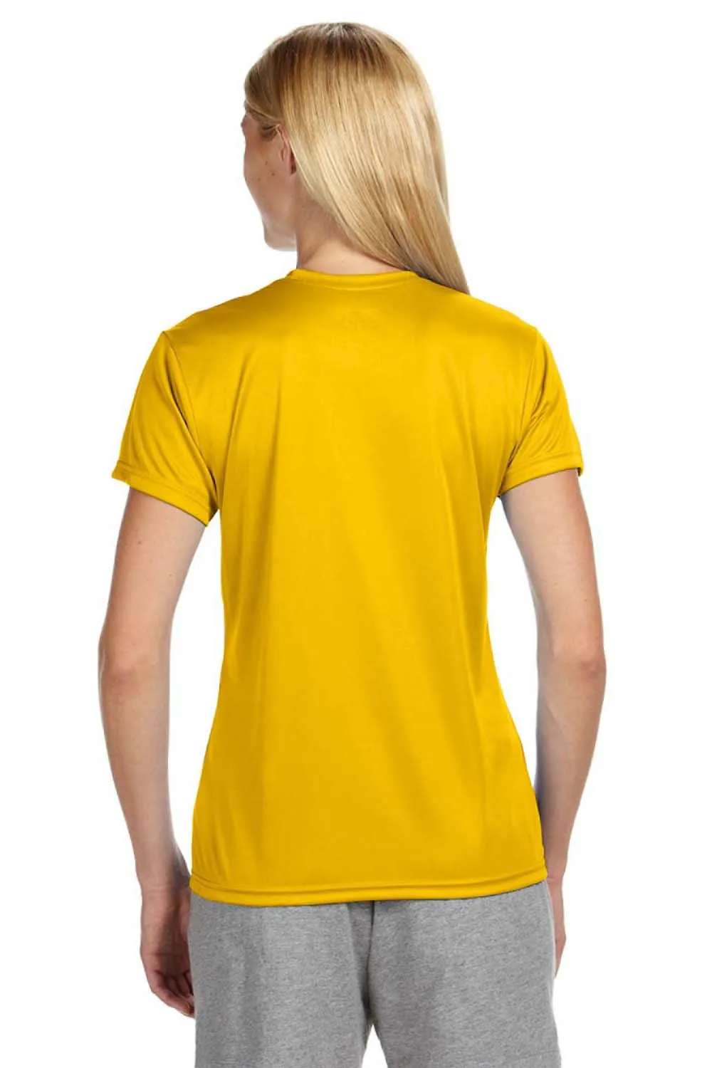 A4 Womens Performance Moisture Wicking Short Sleeve Crewneck T-Shirt - Gold