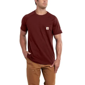 Carhartt Men's Force® Delmont Short Sleeve T-Shirt_Red/Brown Heather