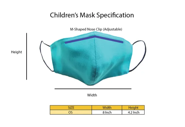 Children - Fridaze 100% Linen Face Mask incl. one PM 2.5 Filter - Caribbean