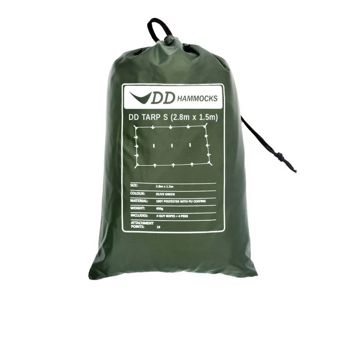 DD Hammocks Tarp S - 2.8m x 1.5m Olive Green