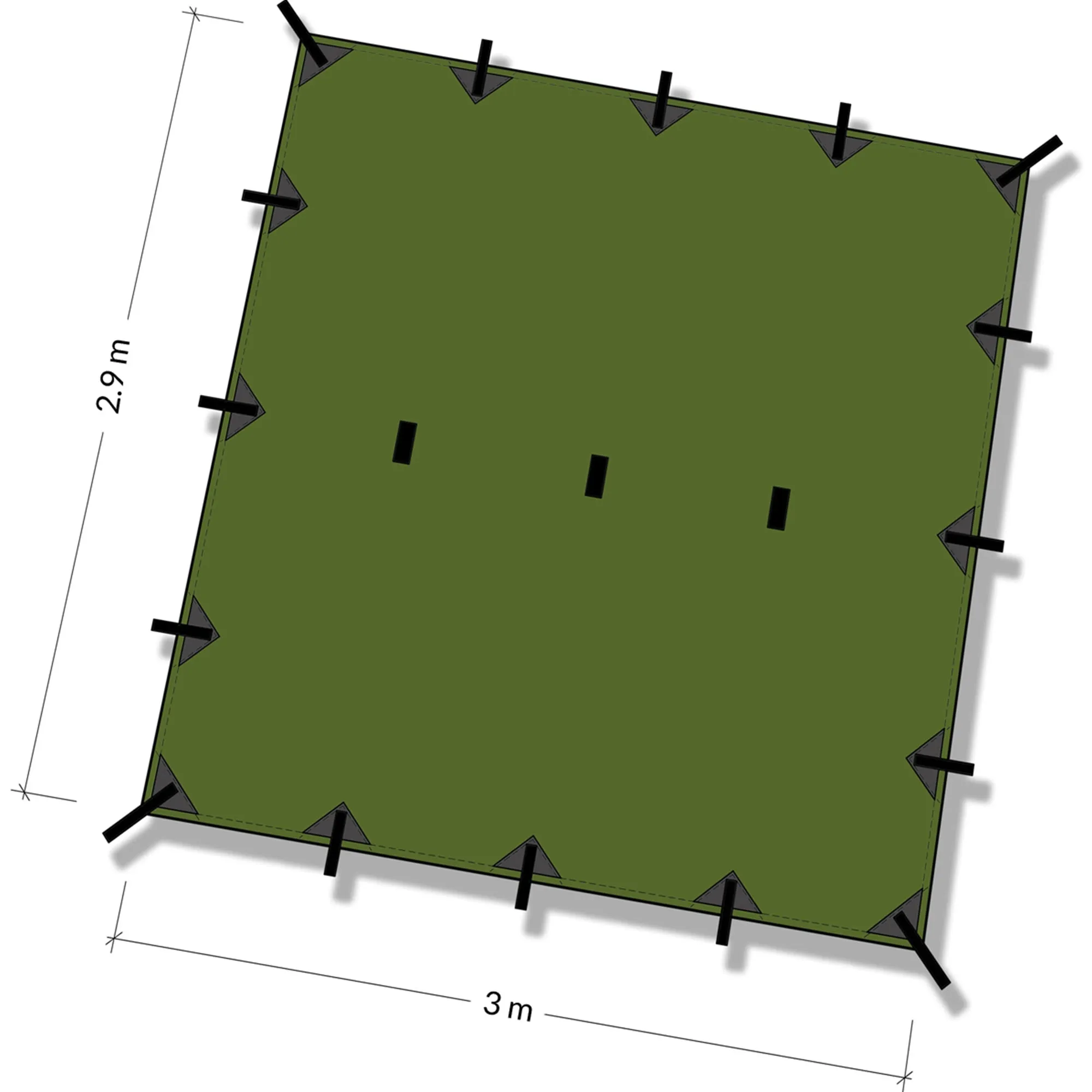 DD SUPERLIGHT TARP 2.9x3 metri - Telo ultraleggero per camping ed escursioni