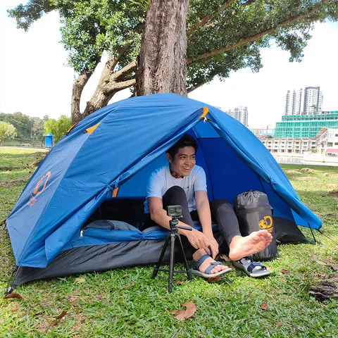 Discovery Adventures 2 Person Camping Tent Navy Orange