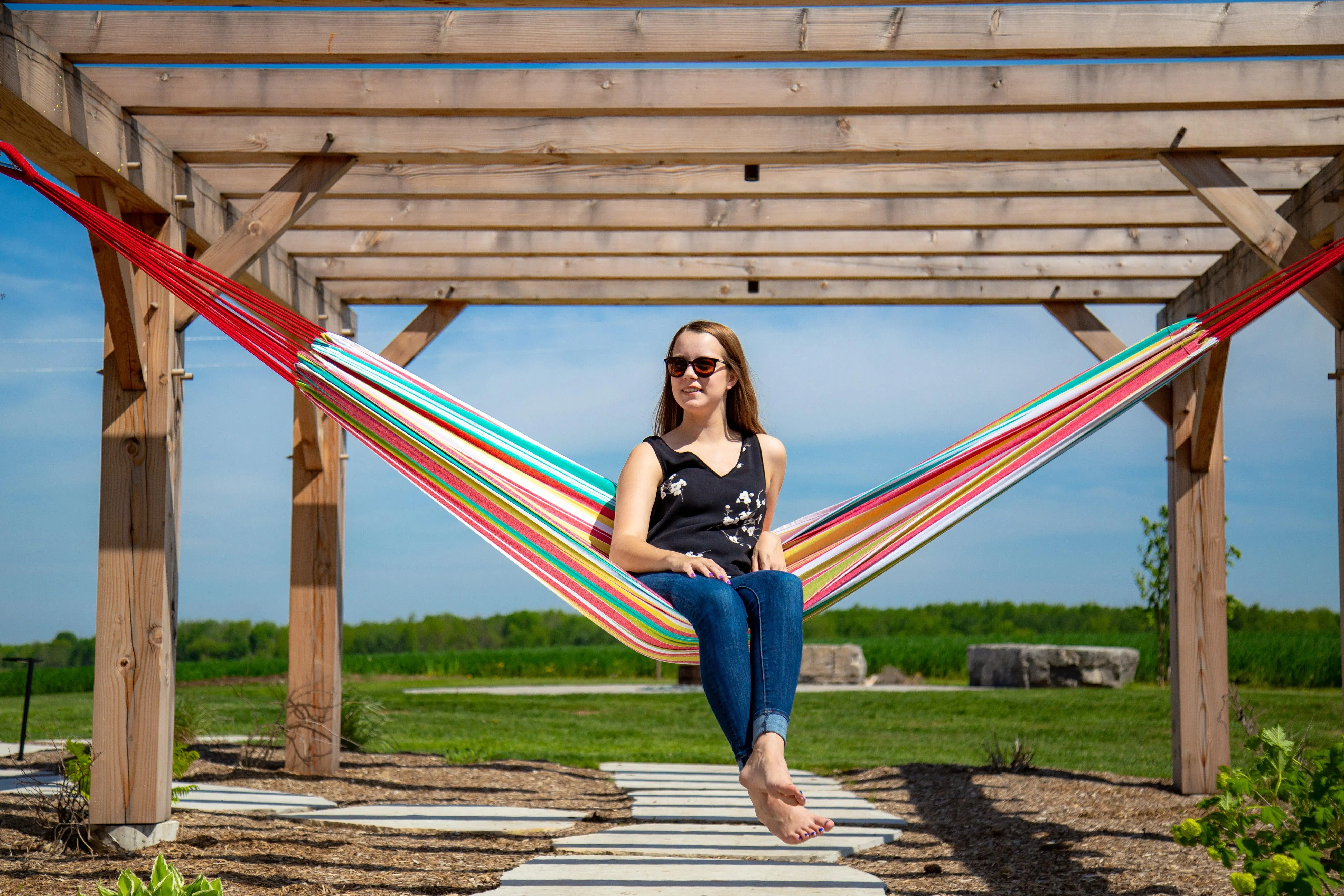 Double Size Brazilian Hammock in Salsa Colour