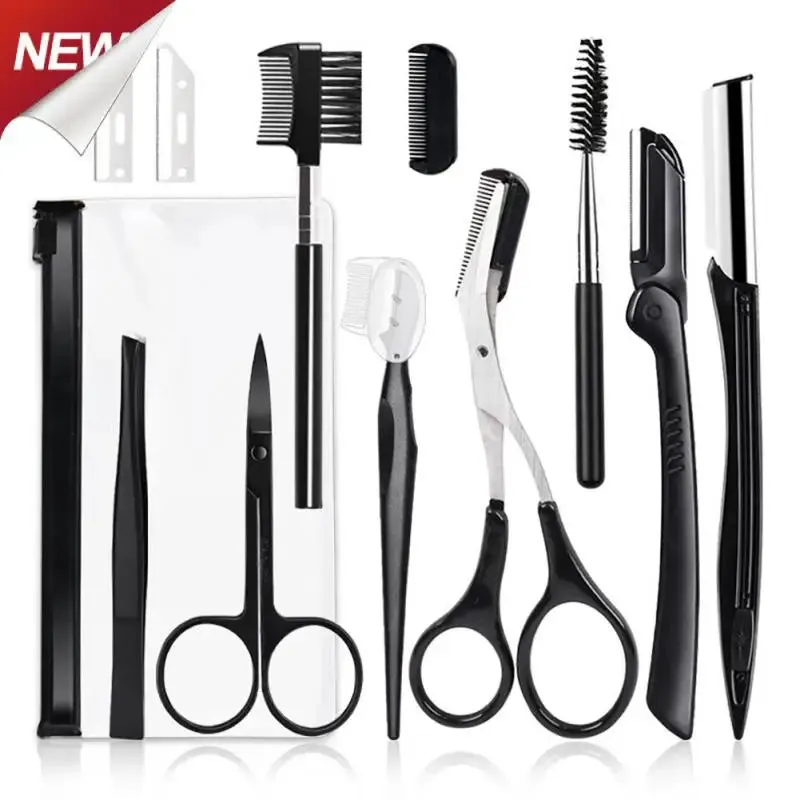 Eyebrow Trimming Scissors Set Stainless Steel Precision Tools