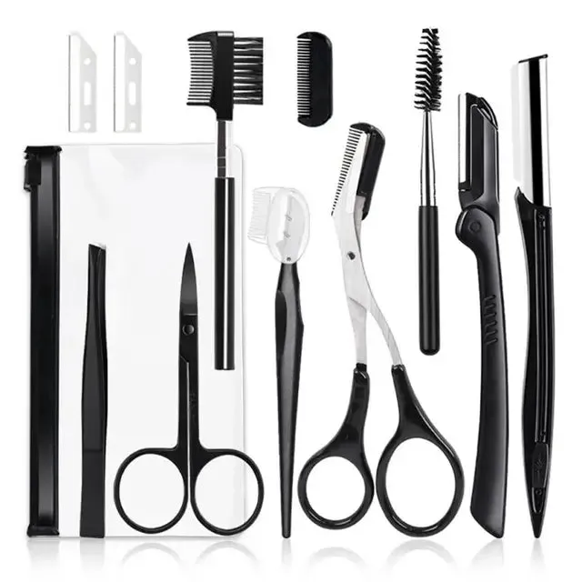 Eyebrow Trimming Scissors Set Stainless Steel Precision Tools