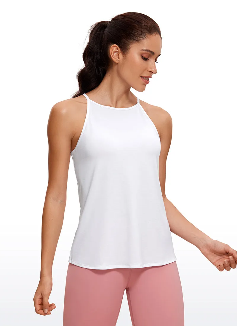 Halter Hip-Length High Neck Tank