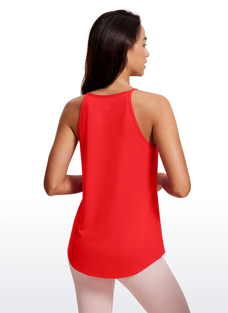 Halter Hip-Length High Neck Tank