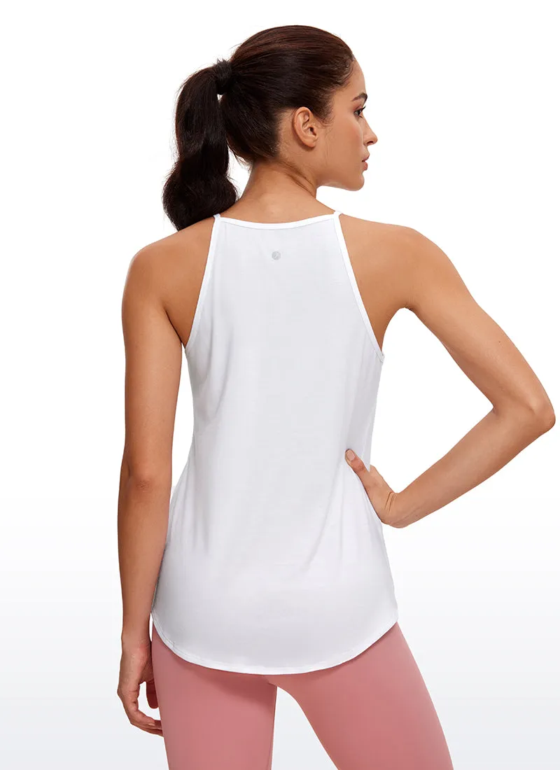 Halter Hip-Length High Neck Tank