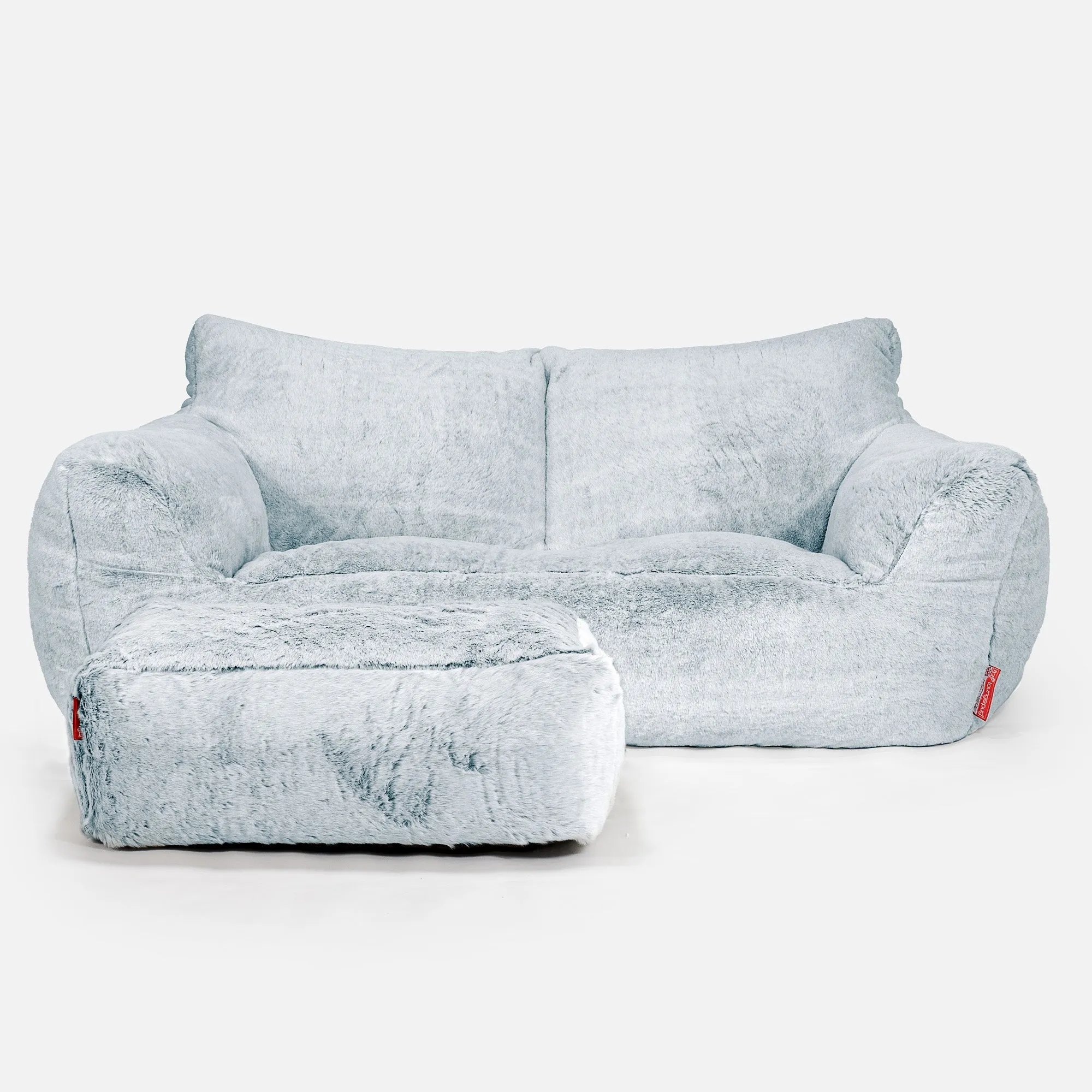 Josephine Sofa Bean Bag - Fluffy Faux Fur Rabbit Dusty Blue