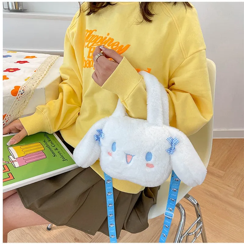 Kawaii Cinnamoroll Anime Cute Cartoon Plush Bag Soft Fur Doll Shoulder Bag