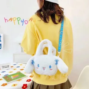 Kawaii Cinnamoroll Anime Cute Cartoon Plush Bag Soft Fur Doll Shoulder Bag