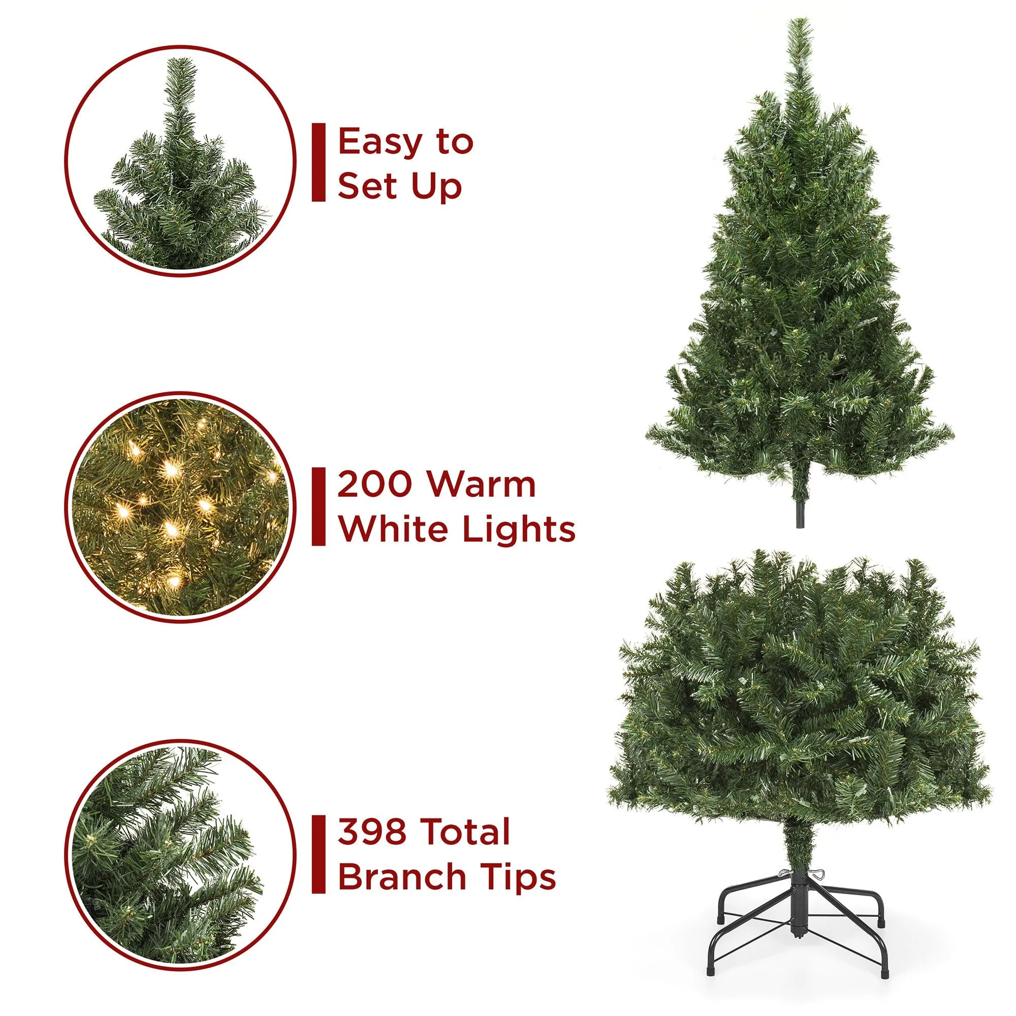 Pre-Lit Artificial Spruce Christmas Tree w/ Incandescent Lights