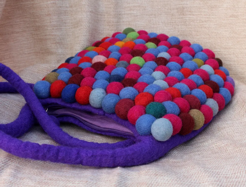 Purple Felt Shoulder Bags