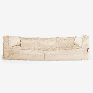 The 3 Seater Albert Sofa Bean Bag - Fluffy Faux Fur Rabbit White